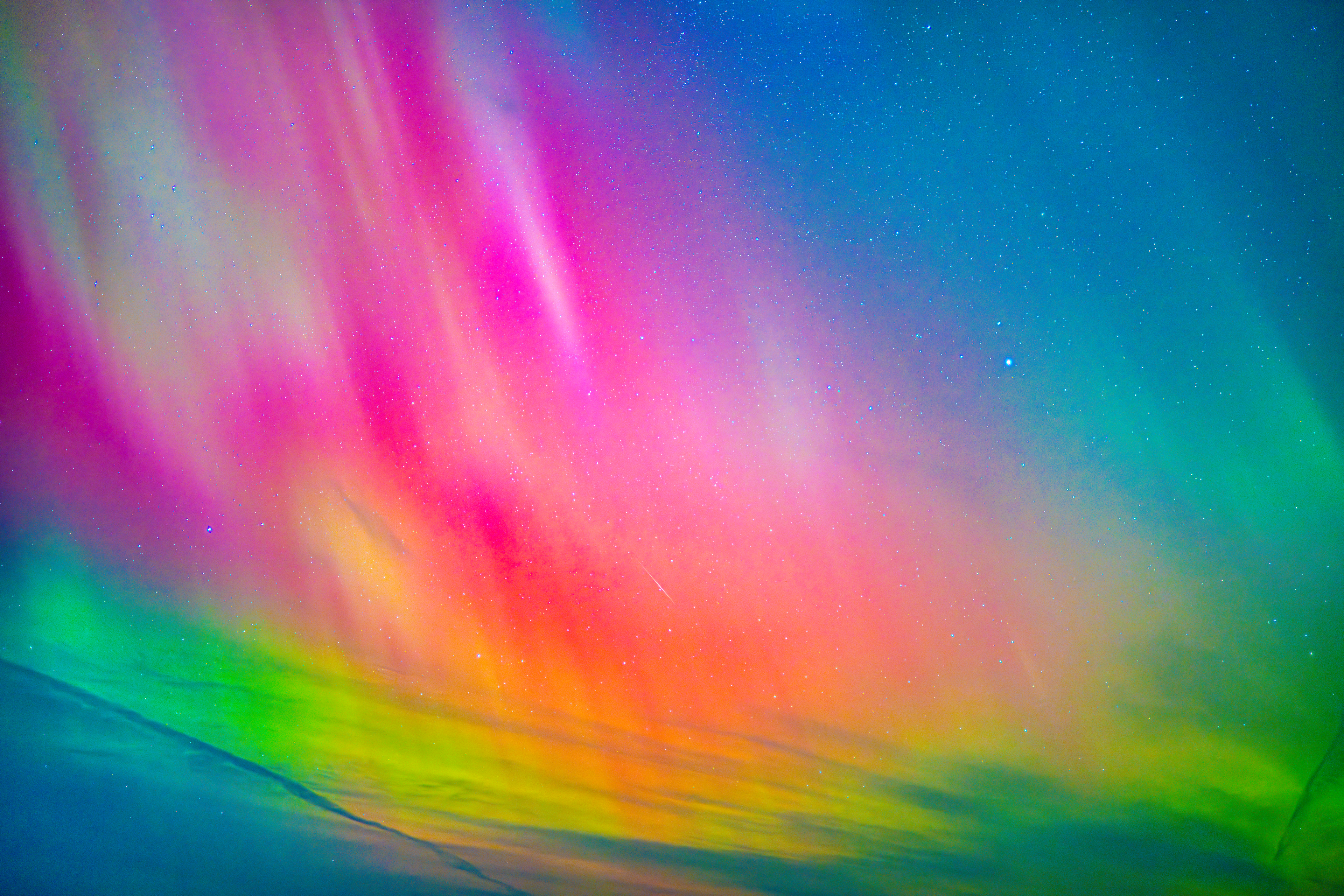Northern Lights Over Bay Harbor: Veil of Quiet Fire