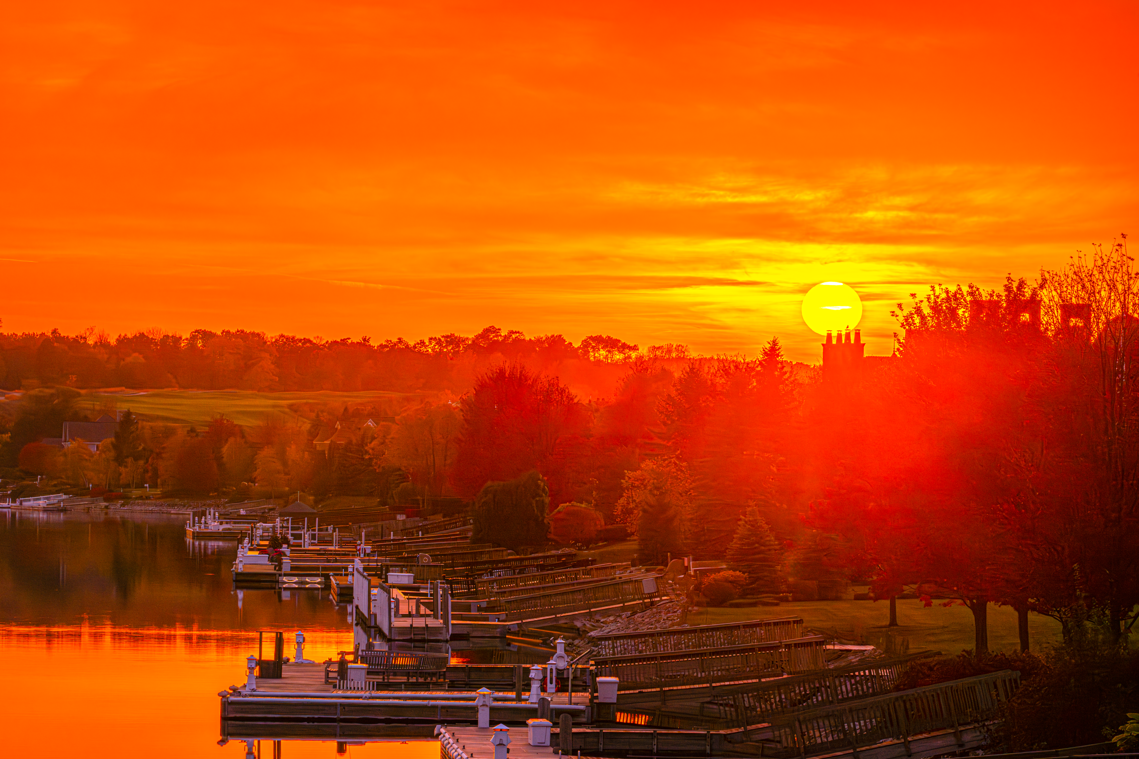 Inferno at Dusk: Bay Harbor’s Radiance